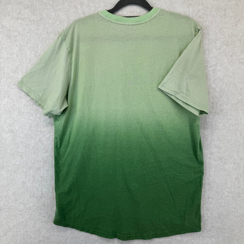 Hurley Mens Green Ombre Mesh Graphic T-Shirt Short Sleeve Logo Tee Size Medium - Picture 2 of 5